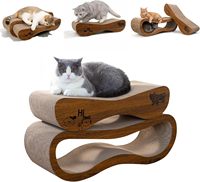 Griffoir pour chat en carton durable réversible à usage intérieur, 2 pièces |   Économiseur d'espace empilable 9.4 |   Protège les meubles, satisfaire les chats