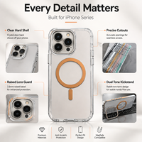 Casing Pelindung Kamera Magnetik TPU+PC Tebal 2.5mm dengan Penyangga Dua Warna untuk 18 Pro Max 18 Pro 17/16/15 Anti
