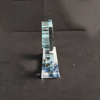 Neelpure 186718 Placa de Cristal Personalizada con Impresión UV en Forma de Mapa, Totalmente Personalizable, para Recuerdo Corporativo