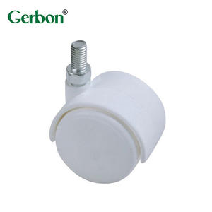 Weißer Kunststoff Twin Castor Wheel Bürostuhl Caster Swivel Feature OEM Unterstützte Möbel rollen - Product Image 2