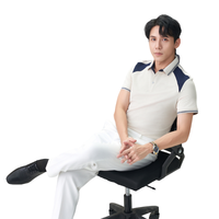 Polo tendance pour hommes et femmes, design bicolore aux épaules, durable, 220 g/m², 100 % coton, logo personnalisé, livraison rapide