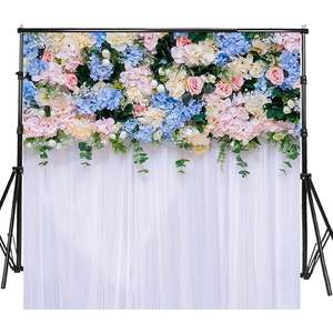 Sensfun 8x8ft vinyle mur floral nouveau-né fête d'anniversaire saint valentin rose bleu douche nuptiale mariage Photo arrière-plans - Product Image 5