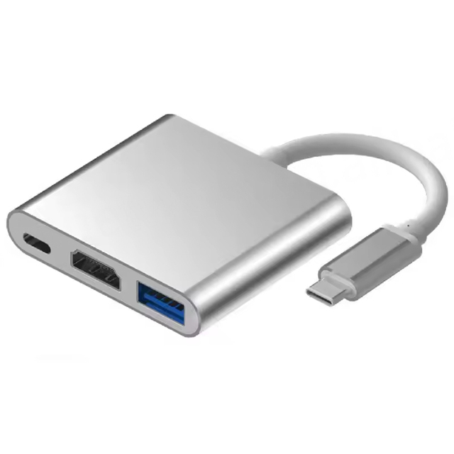 High Performance White Type-C USB 3.1 to USB3.0/Type-C 3-in-1 Adapter with Multi-Function Data Transfer for Mobile Phones Stock