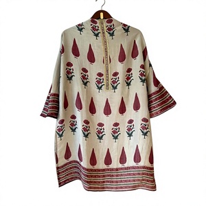 Robe d'été simple et décontractée en coton, coupe ample, imprimé floral, écologique, lavable, taille naturelle, légère et respirante - Product Image 3