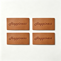 Écussons rectangulaires personnalisés en cuir véritable pressé à chaud, étiquettes écologiques pour chapeaux, accessoires de vêtements à coudre, vente en gros OEM