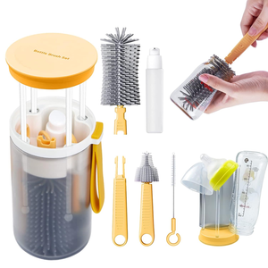 Juego <span class=keywords><strong>de</strong></span> limpiador <span class=keywords><strong>de</strong></span> <span class=keywords><strong>biberones</strong></span> OEM que incluye cepillo desmontable, <span class=keywords><strong>dispensador</strong></span> <span class=keywords><strong>de</strong></span> jabón y estante <span class=keywords><strong>de</strong></span> secado magnético, ideal como regalo <span class=keywords><strong>de</strong></span> viaje para bebés. - Product Image 3