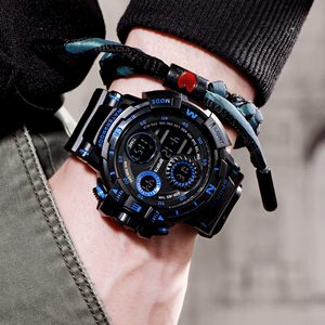 Montre de sport pour homme <span class=keywords><strong>Shock</strong></span>, style <span class=keywords><strong>G</strong></span>, grand cadran numérique, résistante à l'eau 3BAR, bracelet en caoutchouc, chronographe, boîtier en plastique, date automatique - Product Image 2