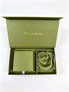 Premium Handmade Eco-friendly Magnetic Flip 3-Piece Recycled Paper Jewelry <b>Box</b> Set Customized Color Neat Separator Drawstring - Product Image 1