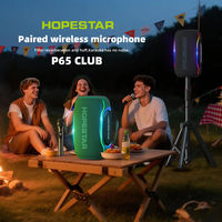 Enceinte Bluetooth portable Hopestar P65 CLUB 220W, enceinte IPX6 avec 2 micros sans fil, lumière RGB, basses puissantes pour les fêtes et le camping
