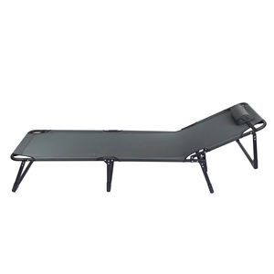 <span class=keywords><strong>Lit</strong></span> de camp pliant portable en tissu Oxford rayé avec cadre en acier pour camping extérieur, chambre ou bureau individuel - Product Image 1
