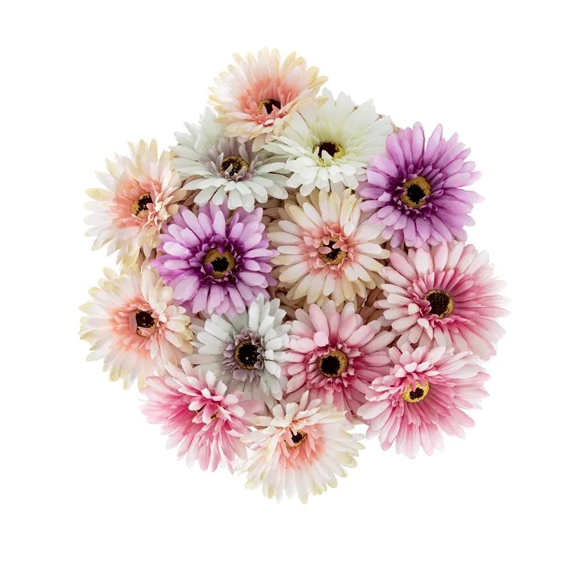 DY1-3338 High Quality Flor Artificial Silk Flower Gerbera Head Daisy Head For Christmas Decoration