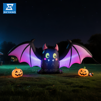 Chauve-souris araignée gonflable Halloween horreur gonflable avec décoration de fête lumière LED