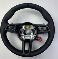 Volant de voiture en cuir GT Sport avec bouton rouge de mode de conduite et garniture en carbone pour Porsche 992 911 Cayenne Panamera Macan Taycan 718