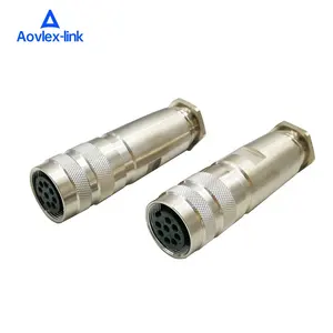 M16 Connector 8 Pin Female Cable Mount Solder Type Straight Connector Socket For Cable Shield