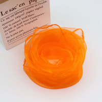 Écharpe de danse en soie légère et transparente pour jonglage, foulard carré en mousseline pour enfants, performance scénique, jeu de rythme musical