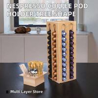 Support de rangement moderne pour dosettes Nespresso en bambou, forme cactus, type arbre, pour capsules de café – Offre Spéciale