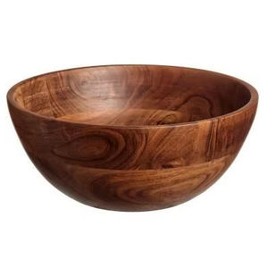 ชามไม้ขนาดกลางที่ยั่งยืนทำด้วยมือเป็นมิตรกับสิ่งแวดล้อมทนทานสำหรับการใช้ชีวิตแบบอินทรีย์อเนกประสงค์บ้านงานแต่งงานงานหัตถกรรมไม้ - Product Image 1