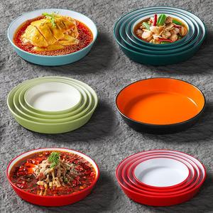 Melamine Tableware <b>Plates</b> Round Solid Color For Restaurants Hotels Serving Dishes Snacks Stir Fries Salads Fruits Cold Dishes - Product Image 1
