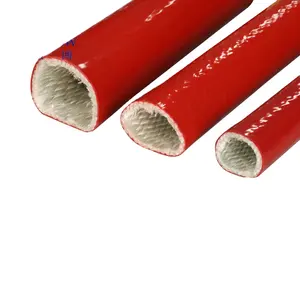 Manguera hidráulica de cable de línea de protección contra el calor de fibra de vidrio con recubierto de silicona fuego manga