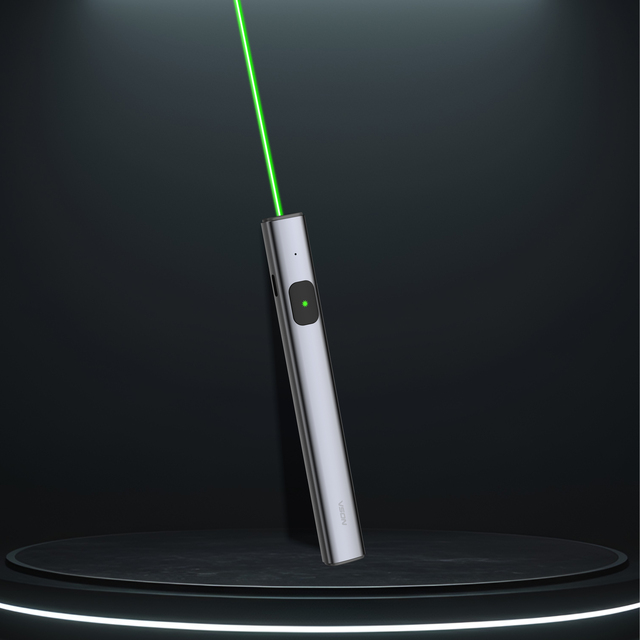 VSON N55G Green Single Laser Pointer Metal Case USB Rechargeable Laser Pen for Presentation Teaching