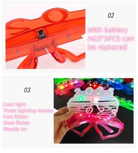 Led <span class=keywords><strong>Glow</strong></span> <span class=keywords><strong>2025</strong></span> kỹ thuật số LED kính New ye's Eve Đảng bên đèn flash <span class=keywords><strong>2025</strong></span> Kính - Product Image 2