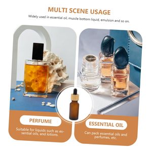 Flacons compte-gouttes en verre transparent, ambré, noir, bleu, vert givré de 10 ml à 200 ml pour huiles essentielles et sérums visage, avec échantillon gratuit pour crème contour des yeux - Product Image 5
