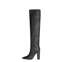 Nouvelle Collection 2026 – Bottes Hautes Femme Tendance en Cuir Froissé à Talon Carré, Bottes au-dessus du Genou Grande Taille pour Femmes