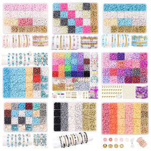 Kit de fabrication de bijoux avec 3600 perles plates circulaires en argile polymère de 24 couleurs mélangées, pour bracelets et colliers, Jibaizhao Third - Product Image 6