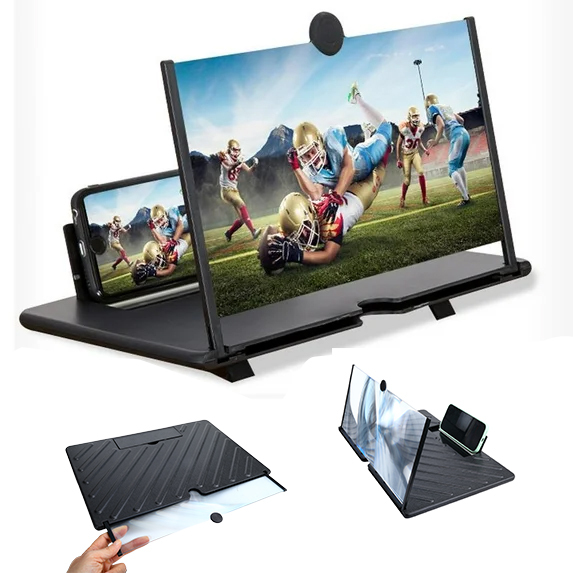 Portable 10 20 Inch 3D Mobile Phone Screen Magnifier HD Videos Enlarger Amplifier Stand Holder for Reading Gaming Projector