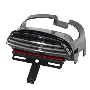 Feu arrière LED Tri Bar avec plaque d'immatriculation réglable pour Harley Dyna Fat <span class=keywords><strong>Bob</strong></span> Motocyclettes Feux de direction 08-20 - Product Image 1