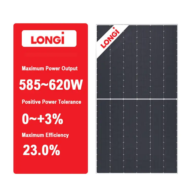 New Longi Solar Panels 625W 620W 615W 600W 590W 585W Genuine Longi Hi-MO X6 Max Hi-MO 7 Solar Panels Price Hi-MO X10 645w 650w