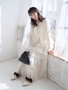 Sandales mules à bout pointu style japonais respirantes pour le bureau, avec nœud, collection Printemps/Été 2026 - Product Image 3