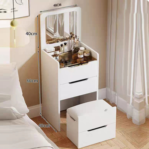 Table de toilette minimaliste moderne avec miroir et tabouret <span class=keywords><strong>Coiffeuse</strong></span> <span class=keywords><strong>blanche</strong></span> pour chambre à coucher - Product Image 5
