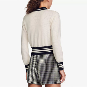 Maglione <span class=keywords><strong>Elegante</strong></span> da Donna in <span class=keywords><strong>Maglia</strong></span> con Collo a Polo, Zip e Maniche Lunghe, Personalizzabile per Primavera/Estate - Product Image 4