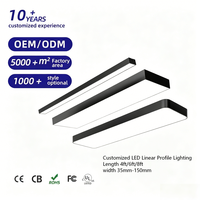 Lampe suspendue linéaire de grande taille 48W pour supermarché, centre commercial, hôtel, bureau, profilé en aluminium LED