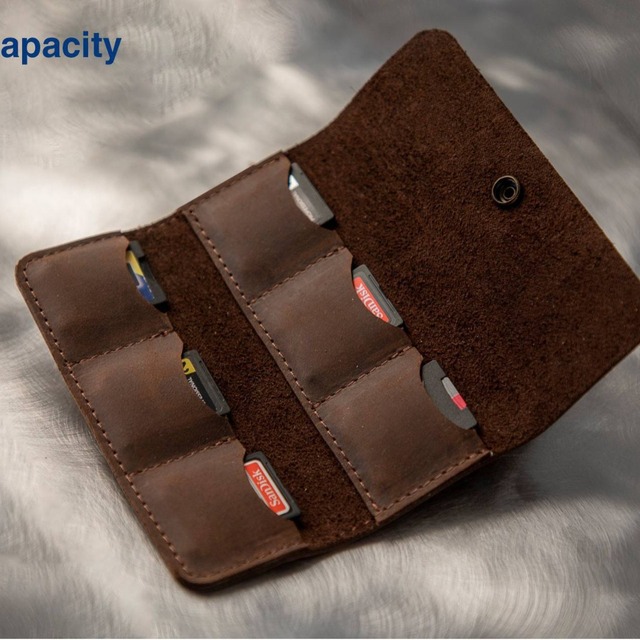 PU Leather SD Card Case Memory Card Holder Practical SD Memory Card Organizer for Photography Lovers Portable Guitar Pick Bag