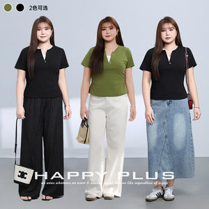 Loney Yang Camiseta con cuello en V para mujer, talla grande, color verde, tejido de punto, diseño de dos piezas falsas, estilo informal de verano - Product Image 3