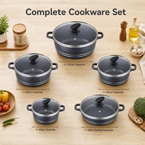 Juego de Utensilios de Cocina de 10 Piezas <span class=keywords><strong>para</strong></span> Cocina de Inducción, con Logotipo Personalizado OEM, Juego de <span class=keywords><strong>Ollas</strong></span> y Sartenes Antiadherentes de Aluminio Fundido - Product Image 5