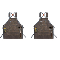 Tablier de travail durable avec poches à outils Tablier en toile unisexe robuste à bretelles croisées réglables pour charpentier peinture maison barbecue