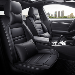 <strong>Leather</strong> Car Seat Covers, Faux Leatherette Automotive Vehicle Cushion Cover for 5 Passenger Cars &amp; SUV Universal Fit Set for Auto - Product Image 3