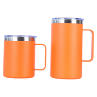 Tasse à café isotherme en acier inoxydable 12oz/20oz avec couvercle et paille, pour boissons chaudes et froides, sans BPA, pour camping, randonnée, bière