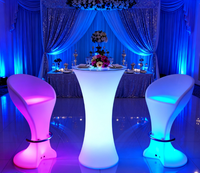 Table de cocktail pliable à LED avec éclairage changeant de couleur pour discothèque et bar, étanche, pour hôtel, sous-sol, salle de sport