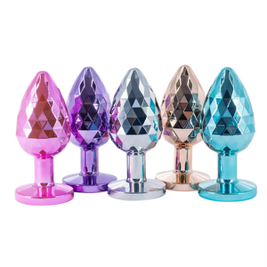 Plug anal en métal violet en forme de diamant, dilatateur anal pour hommes et femmes, jouet pour masturbation, massage en extérieur, jouet pour adultes, SM - Product Image 4