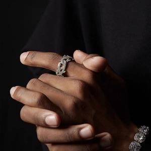 Bague en argent sterling 925 sertie de moissanite VVS, style hip-hop, avec certificat GRA, vente en gros de bijoux fins - Product Image 5