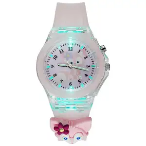 children girls boys students rubber fruit Luminous light flash up Watches birthday gift party quartz watches