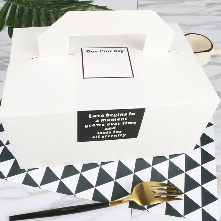 Wholesale high quality white custom luxury paper gift packaging small cardboard paper wedding cake box