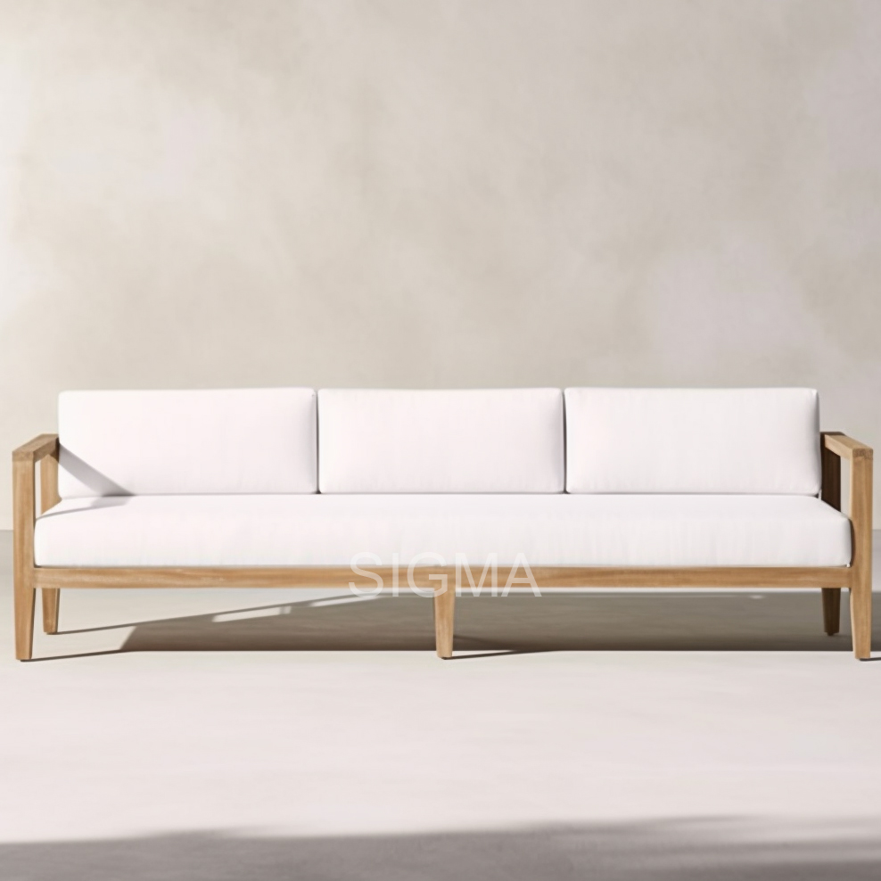 All Weather New Wholesale Patio Garden Pool Sun Furniture Set Solid Wood Teak Outdoor Chaise Chair Soft Cushion