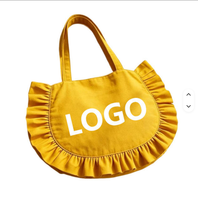 Nouveauté : Sac en toile à volants demi-lune de couleur unie avec logo personnalisé pour la plage et les cadeaux