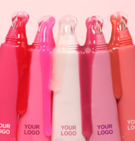 Baume à lèvres en gros, baume à lèvres luscieux et brillant, tube souple, applicateur en cristal, huile à lèvres nourrissante, acide hyaluronique, vitamine E, brillant à lèvres