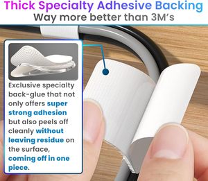 100 Uds. Bridas autoadhesivas para cables, organizadores de cables de escritorio con bucle de gancho para oficina en casa, gestores de cables reutilizables para gestión de cables - Product Image 5